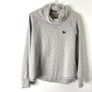 The Black Dog Grey Cowl Neck Pullover Sweatshirt Oversized Curved Hem